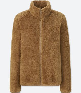 Uniqlo + Fluffy Yarn Fleece Full-Zip Jacket in Beige