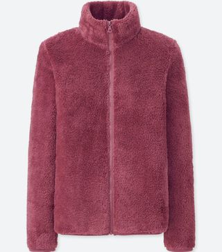 Uniqlo + Fluffy Yarn Fleece Full-Zip Jacket in Pink
