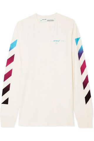 Off-White + Printed Cotton-Jersey Top
