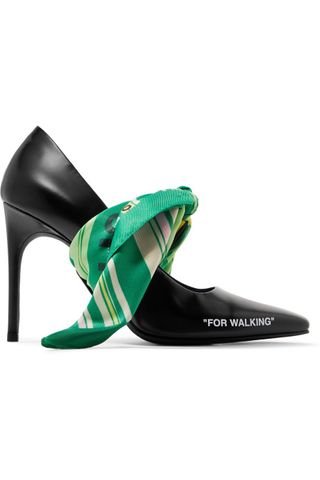 Off-White + For Walking Embellished Printed Leather Pumps