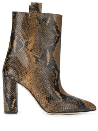 Paris Texas + Snake Print Ankle Boots