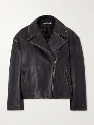 ACNE Studios + Distressed Leather Biker Jacket