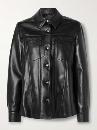 Nanushka + Rocio Leather and Faux Leather Jacket