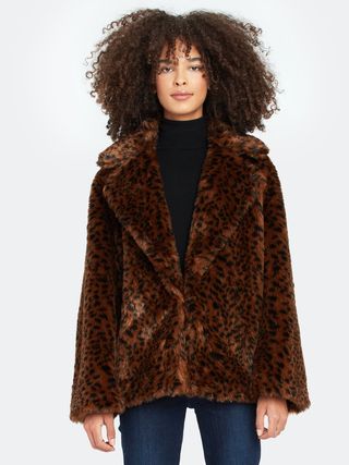 Joie + Kisha Faur Fur Leopard Jacket