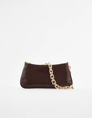 Zara + Chain Strap Animal Embossed Shoulder Bag