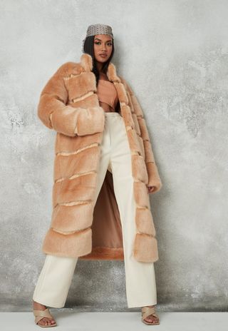 Missguided + Faux Fur Pelted Maxi Coat