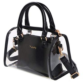Kilofly + Women's 2-in-1 Clear Transparent Handbag