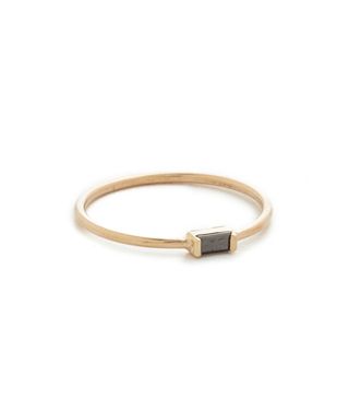 Zoe Chicco + Black Baguette Stacking Ring