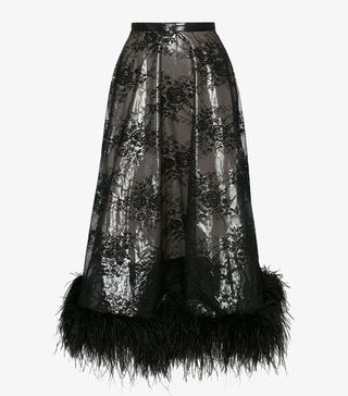 Christopher Kane + Plastic Lace Feather Embellished Skirt