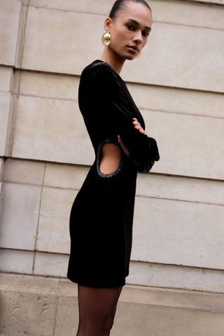 Zara + Velvet Mini Dress With Side Cut-Out