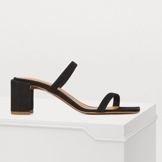 By Far + Black Tanya 65 Double Strap Suede Mules