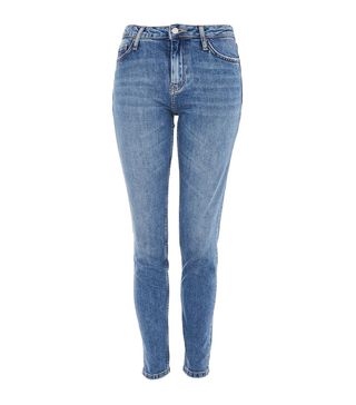 Topshop + Mid Blue Baxter Slim Leg Jeans