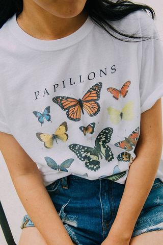 Urban Outfitters + Butterfly Crew-Neck Tee