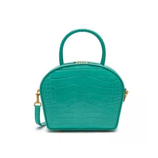 Mulberry + Small Winslow Minty Green Croc Print Bag