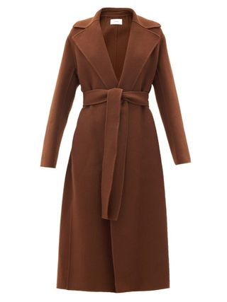 The Row + Malika Belted Double-Faced Wool-Blend Coat