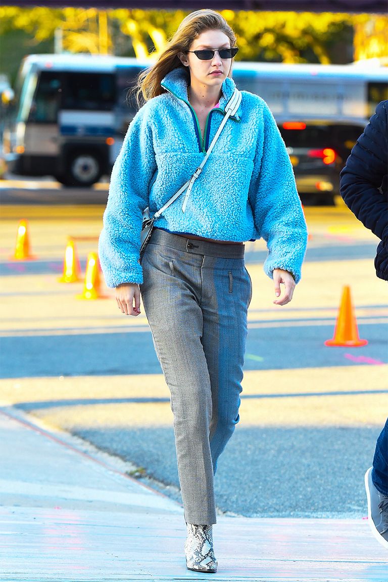 Gigi Hadid Wore the Dad Fleece Trend | Who What Wear