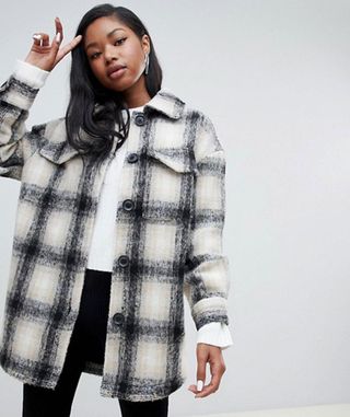 Bershka + Check Coat