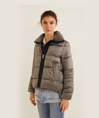 Mango + Quilted Water-Repellent Coat