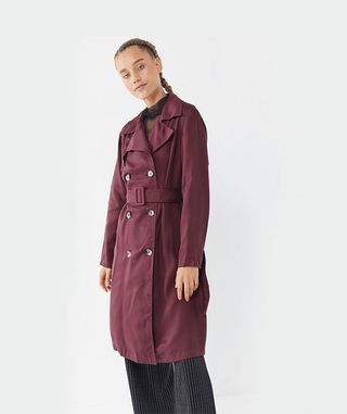 UO + Belted Double-Breasted Trench Coat