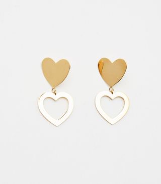 Bagatiba + Double Heart Stud Earrings