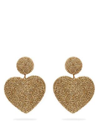 Rebecca de Ravenel + Cora Heart Cord Earrings in Gold