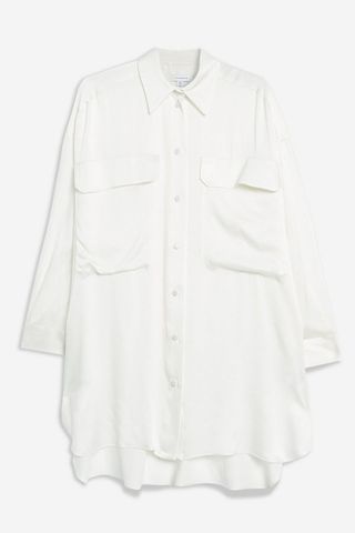 Topshop Boutique + Silk Oversized Shirtdress