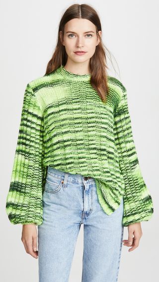 Ganni + Neon Melange Knit Sweater