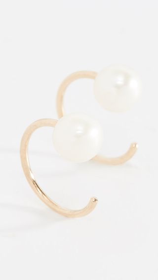 Zoe Chicco + 14k Gold Freshwater Cultured Pearl Huggie Earrings