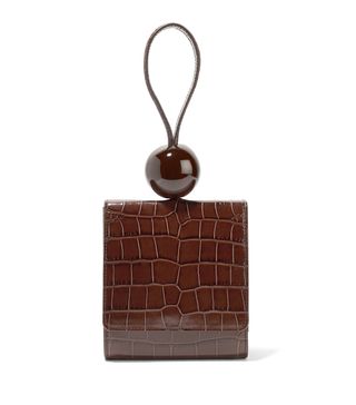 By Far + Ball Croc-Effect Leather Tote