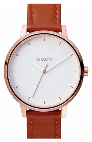 Nixon + 'The Kensington' Leather Strap Watch