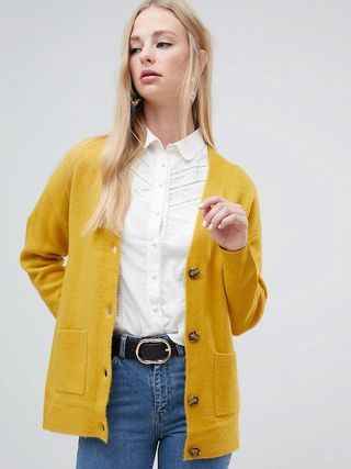 Warehouse + Cardigan in Mustard