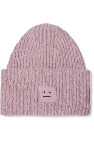 Acne Studios + Pansy Appliquéd Ribbed Wool-blend Beanie