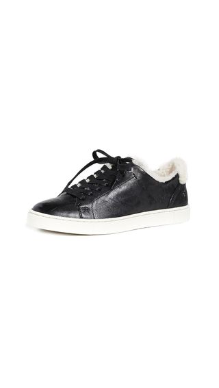 Frye + Ivy Shearling Low Lace Sneakers