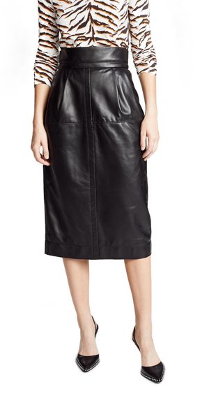 Marc Jacobs + High Waisted Leather Skirt