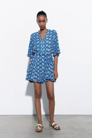 Zara + Embroidered Mini Dress