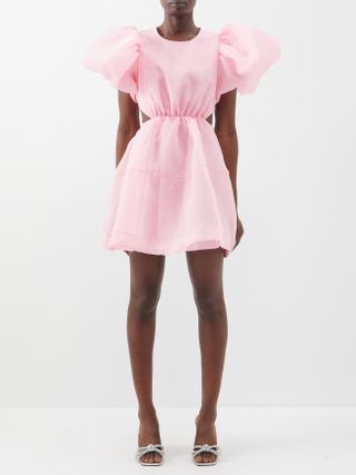 Aje + Simplicity Ruffle-Sleeve Organza Mini Dress
