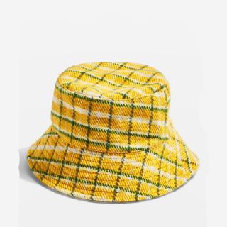 Topshop + Yellow Checked Bucket Hat