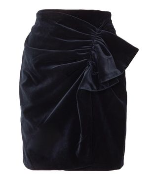 Silvia Tcherassi + Willow Gathered Cotton-Blend Velvet Mini Skirt