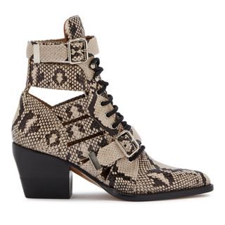 Chloé + Rylee Snake-Effect Leather Ankle Boots