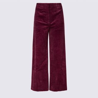 Marks & Spencer + Corduroy High-Waist Cropped Trousers