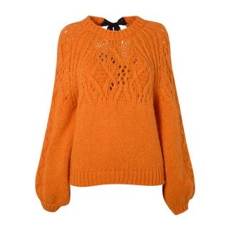 H! by Henry Holland + Orange Chunky Cable Knit Jumper