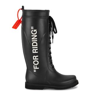 Off-White + For Riding Black Knee High Boots