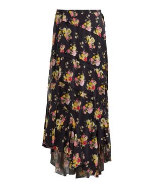 Preen Line + Sibyll Floral-Print Crepe de Chine Midi Skirt