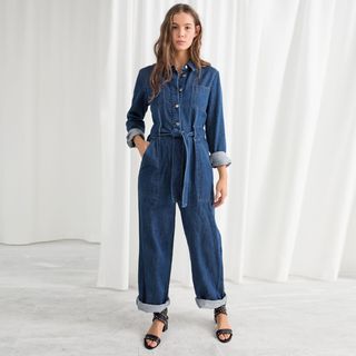 & Other Stories + Denim Overall Jumpsuit