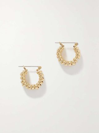 Laura Lombardi + Mini Camilla Gold-Plated Recycled Hoop Earrings
