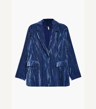 Topshop + Crinkle Velvet Suit Jacket