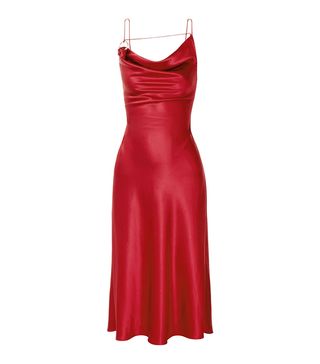 Cushnie + Ruby Draped Silk-Charmeuse Dress