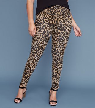 Lane Bryant + Super Stretch Skinny Jeans in Leopard Print