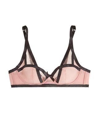 Agent Provocateur + Joan Tulle-trimmed Microfiber Underwired Bra