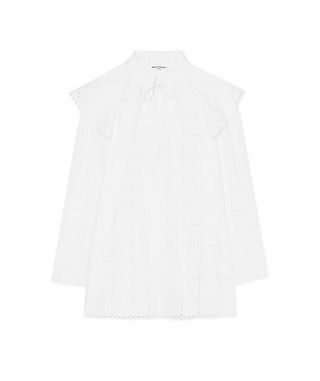 Sonia Rykiel + Ruffled Broderie Anglaise Cotton Blouse